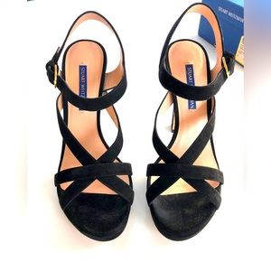 Stuart Weitzman Cersei black suede high heels